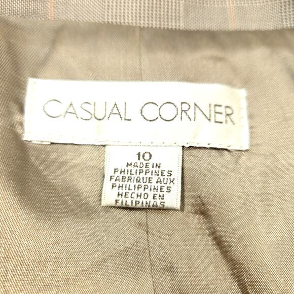 Causal Corner 10 Women's Tan Blazer Suit Coat Misses Size Medium M Jacket - Picture 2 of 5